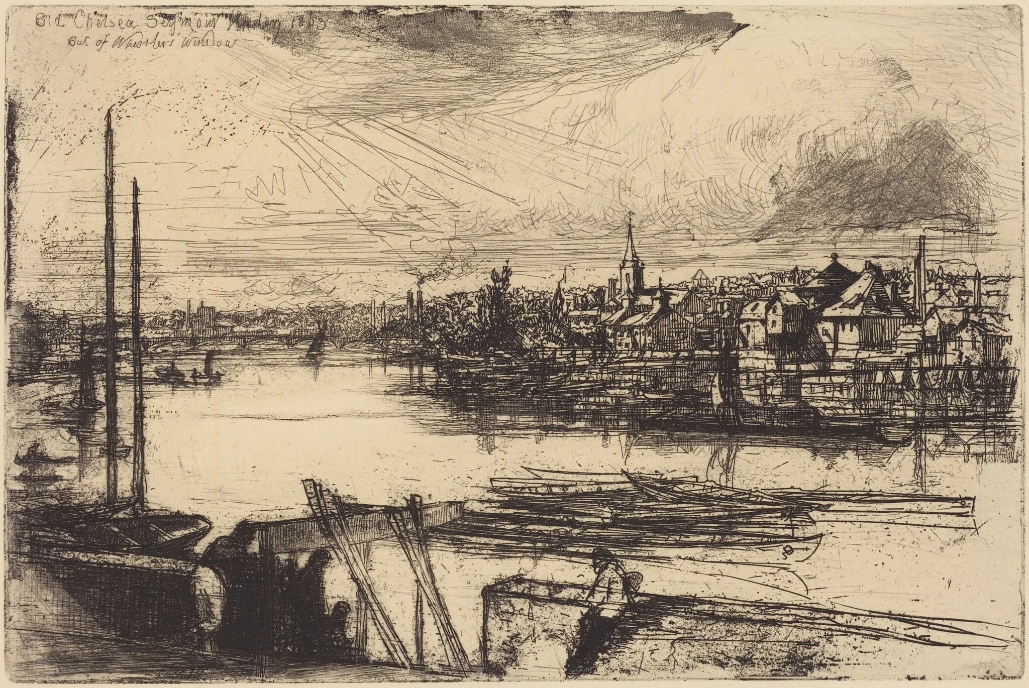 Old Chelsea, Out of Whistler's Window (Battersea Reach), detail