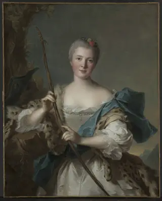Portrait of a Woman as Diana, by Jean-Marc Nattier, oil, 1752