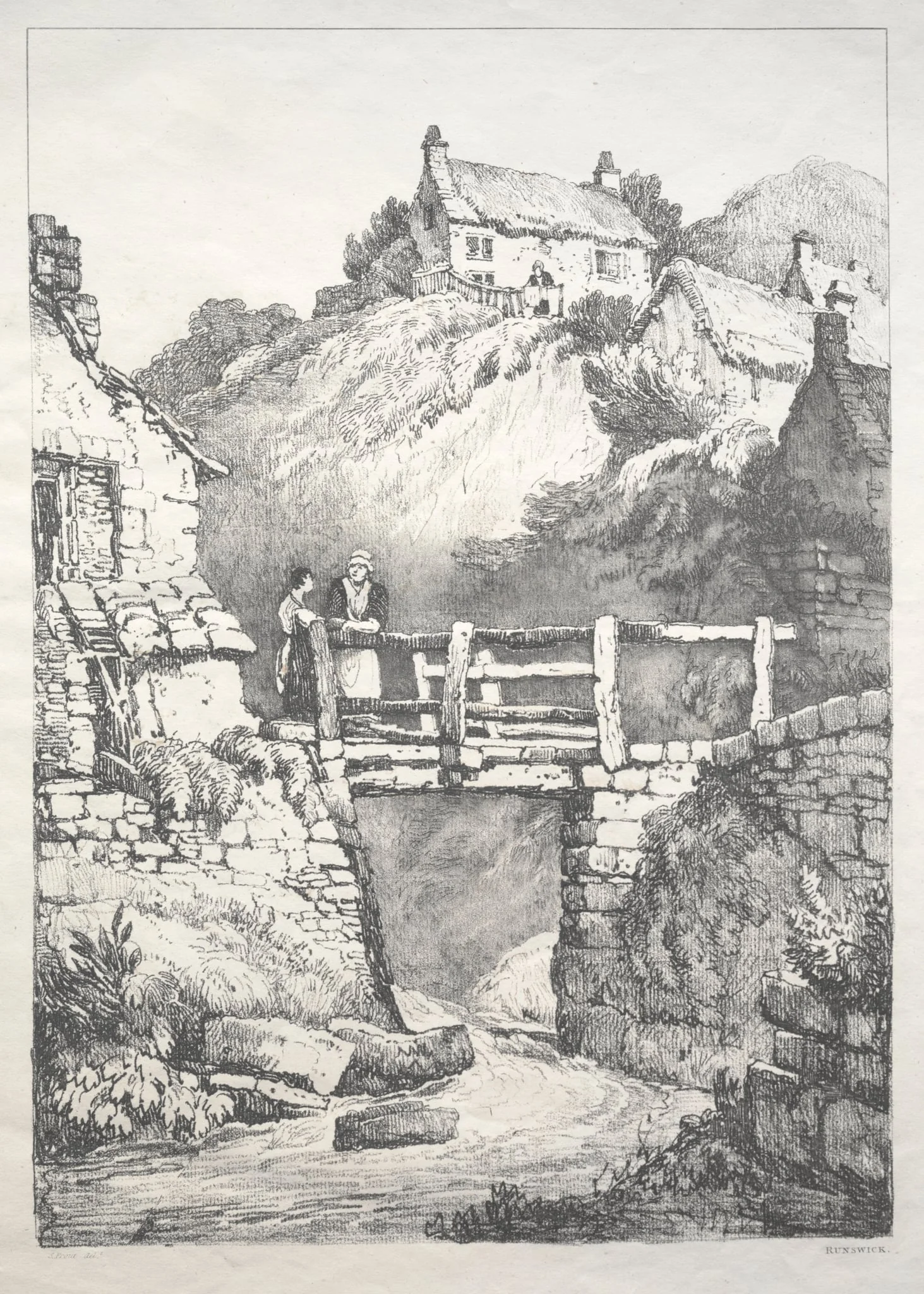 A Series of Ancient Buildings and Rural Cottages in the North of England: Runswick, detail