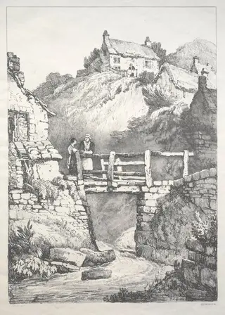 A Series of Ancient Buildings and Rural Cottages in the North of England:  Runswick, by Samuel Prout, 1821