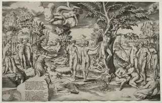 Love in the Elysian Fields, by Giulio Bonasone, 1563