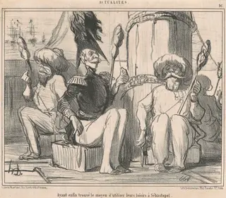 Ayant enfin trouvé le moyen d'ultiliser leurs loisirs!, by Honoré Daumier, ink, 1854