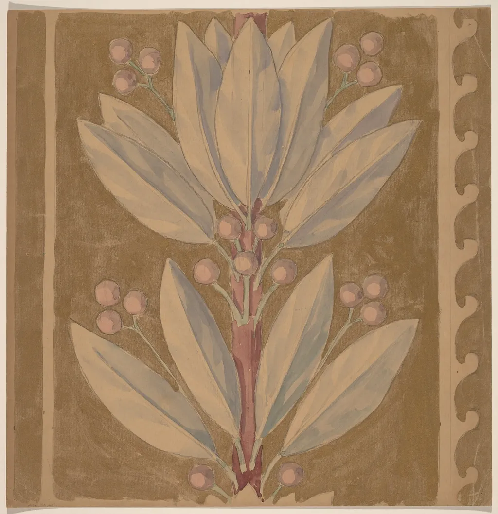 Study for a Border Design [recto], by Charles Sprague Pearce, graphite, 1894