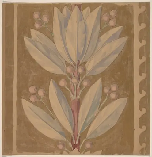 Study for a Border Design [recto], by Charles Sprague Pearce, graphite, 1894