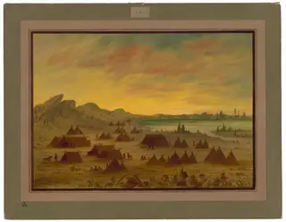 An Apachee Village, by George Catlin, oil, 1862