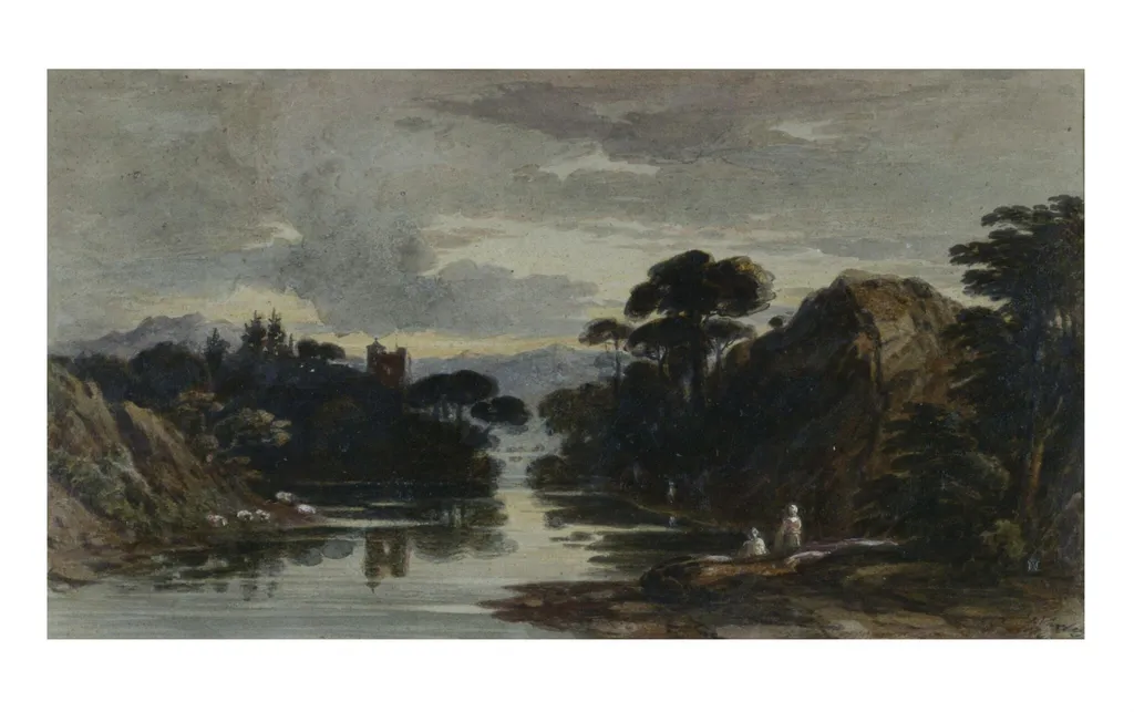 River Scene: A Composition, by John Varley, watercolor, 1840