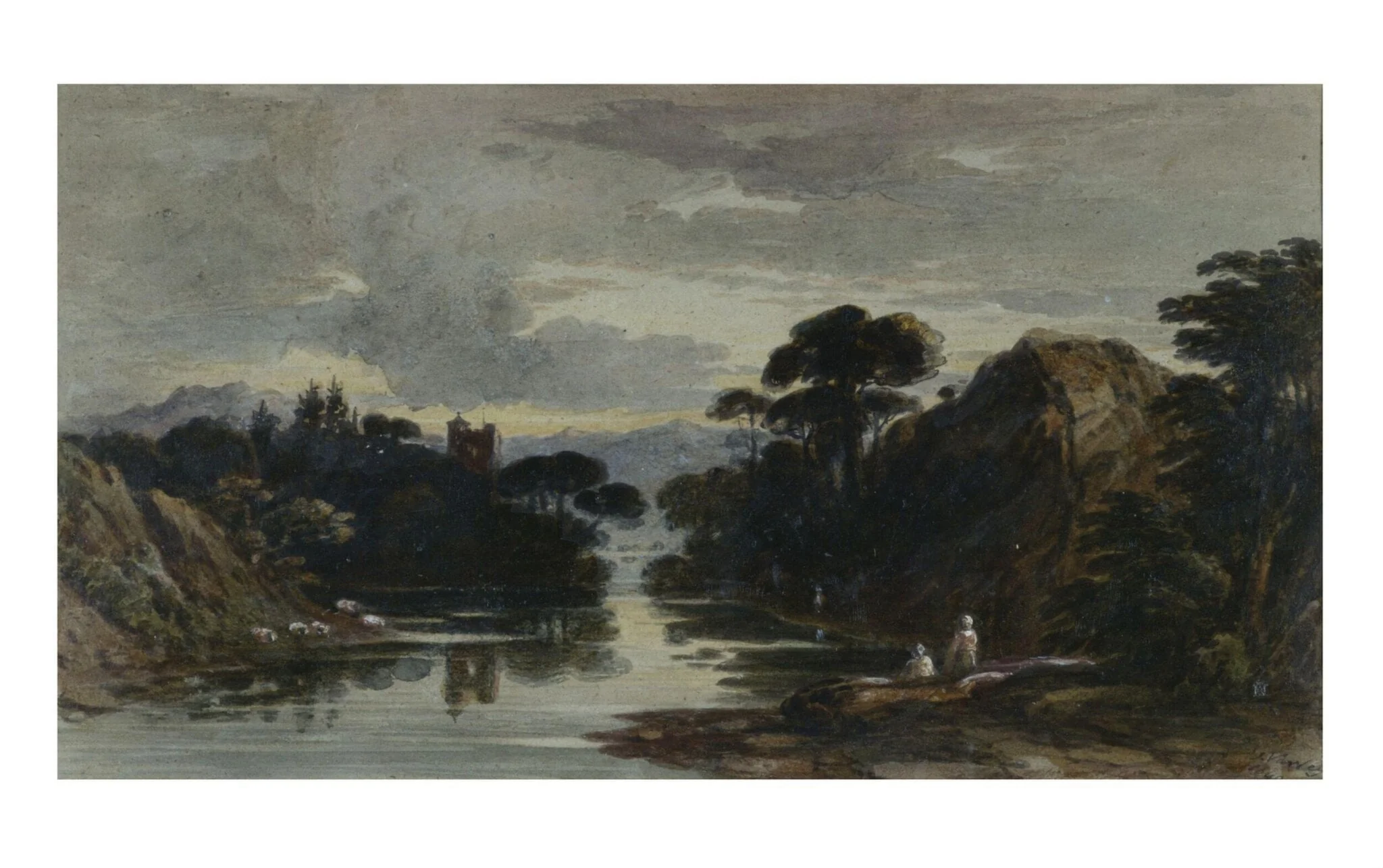 River Scene: A Composition, detail