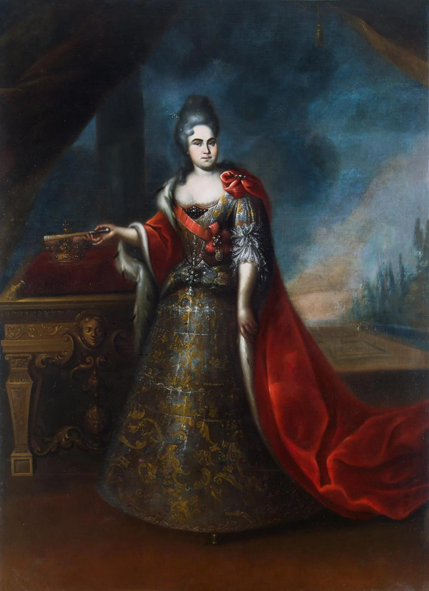 Portrait of Empress Catherine I, detail