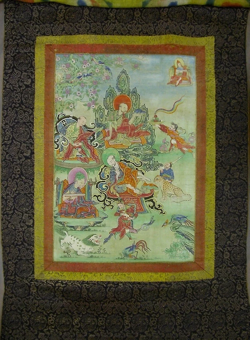 Painted Banner (Thangka) from a Set of Seven Honoring Gayadhara, a Sakya Pandit from India, detail