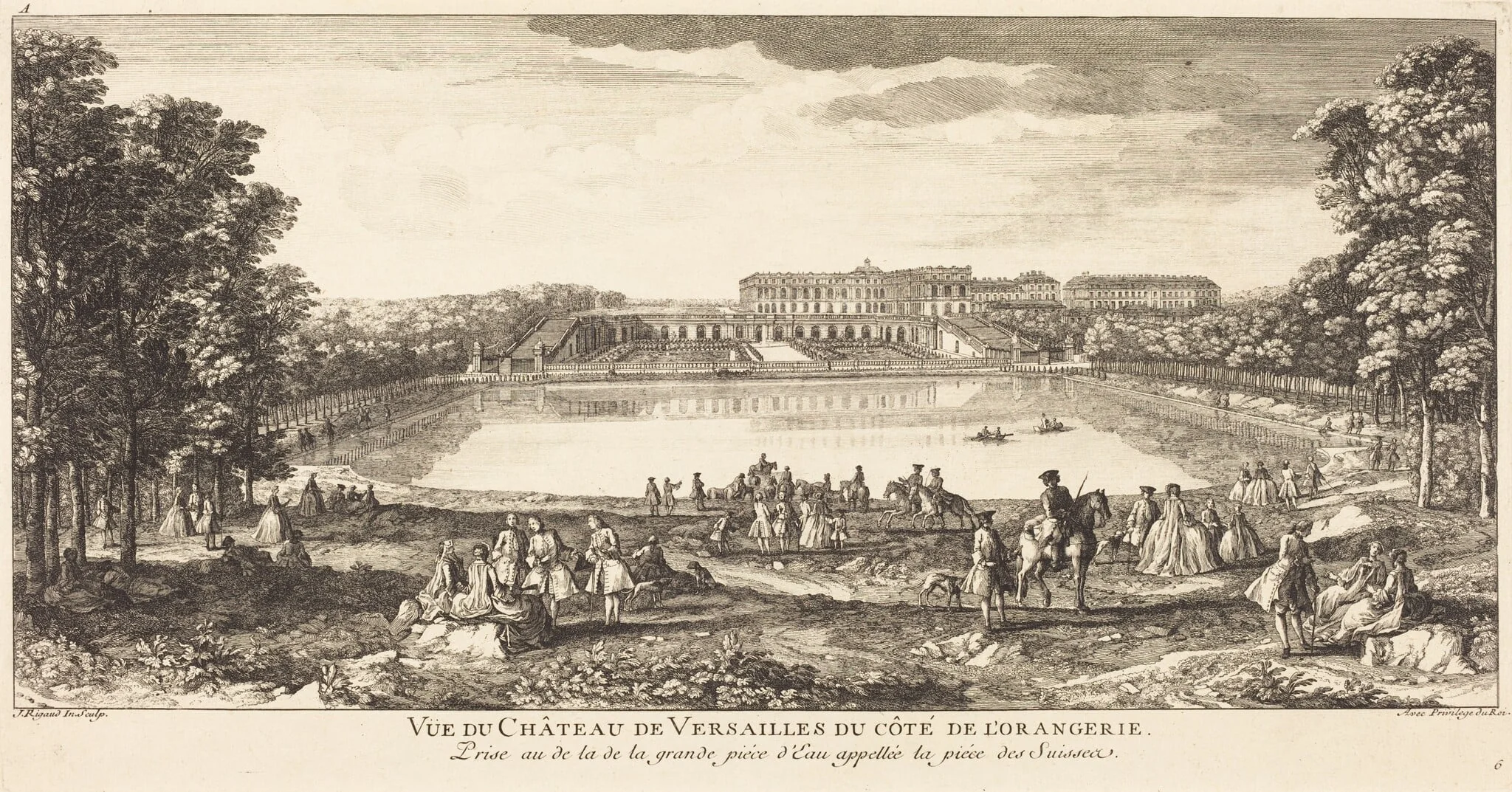 Vue du Chateau de Versailles du Cote de l'Orangerie, detail