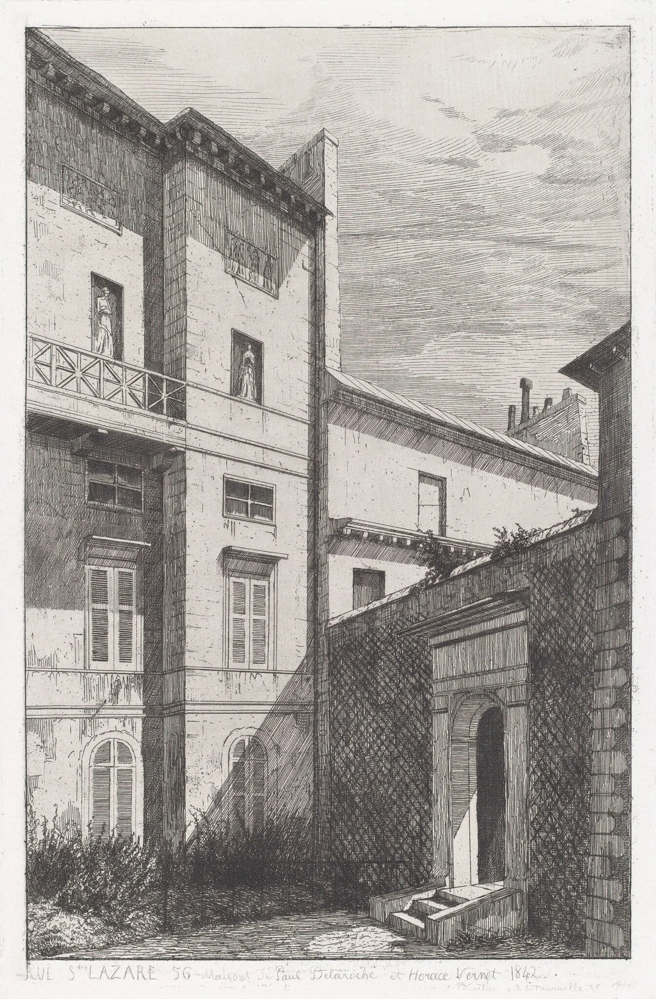 Rue St. Lazare 56, Maison de Paul Delaroche et Horace Vernet, detail