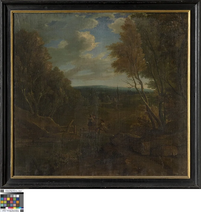 Dorp in een dal, detail