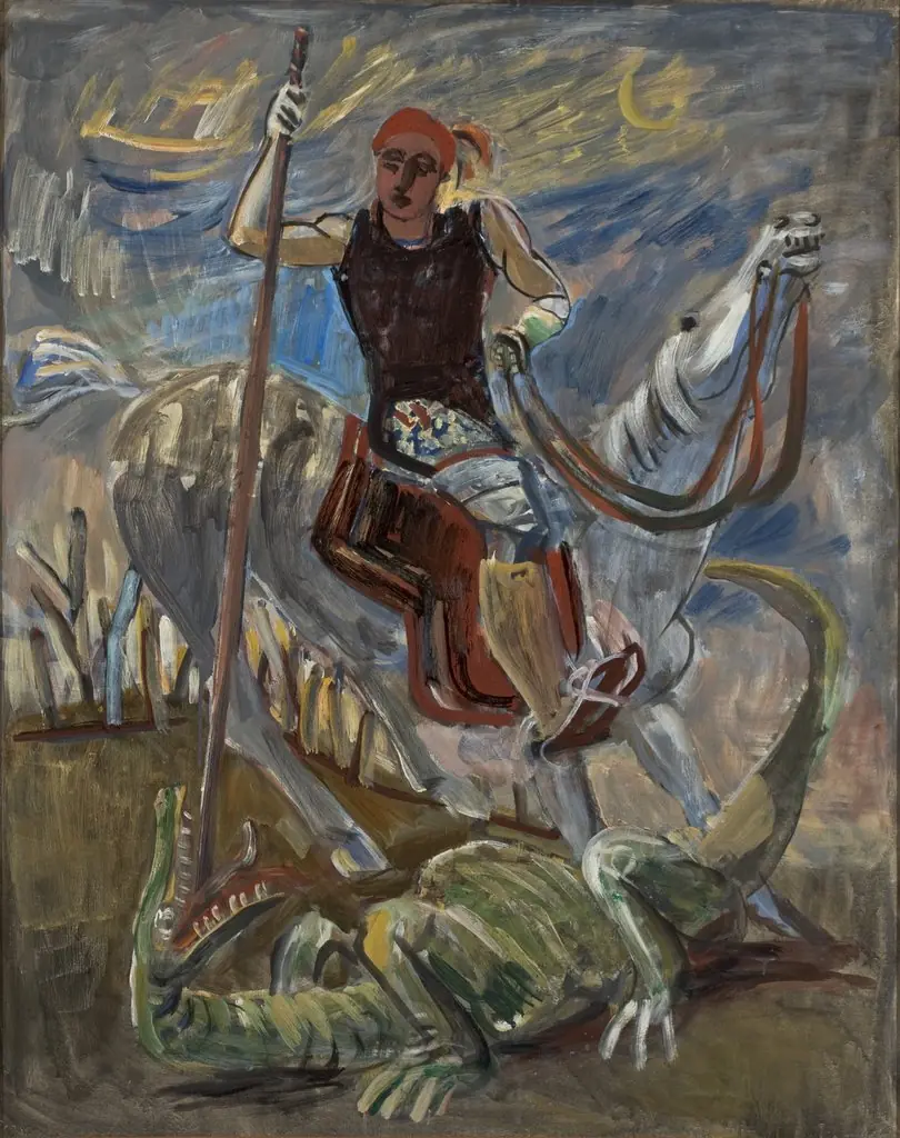 São Jorge e o dragão, by Ernesto de Fiori, oil, 1924