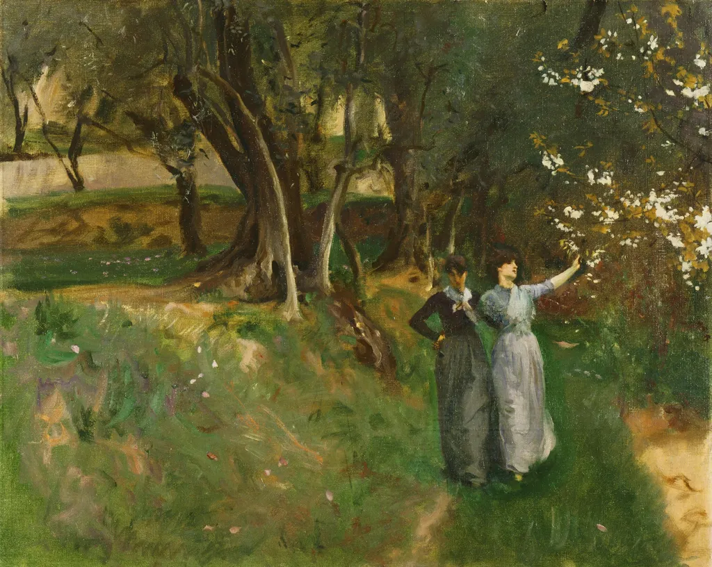 Landscape with Women in Foreground, by John Singer Sargent, oil, 1900