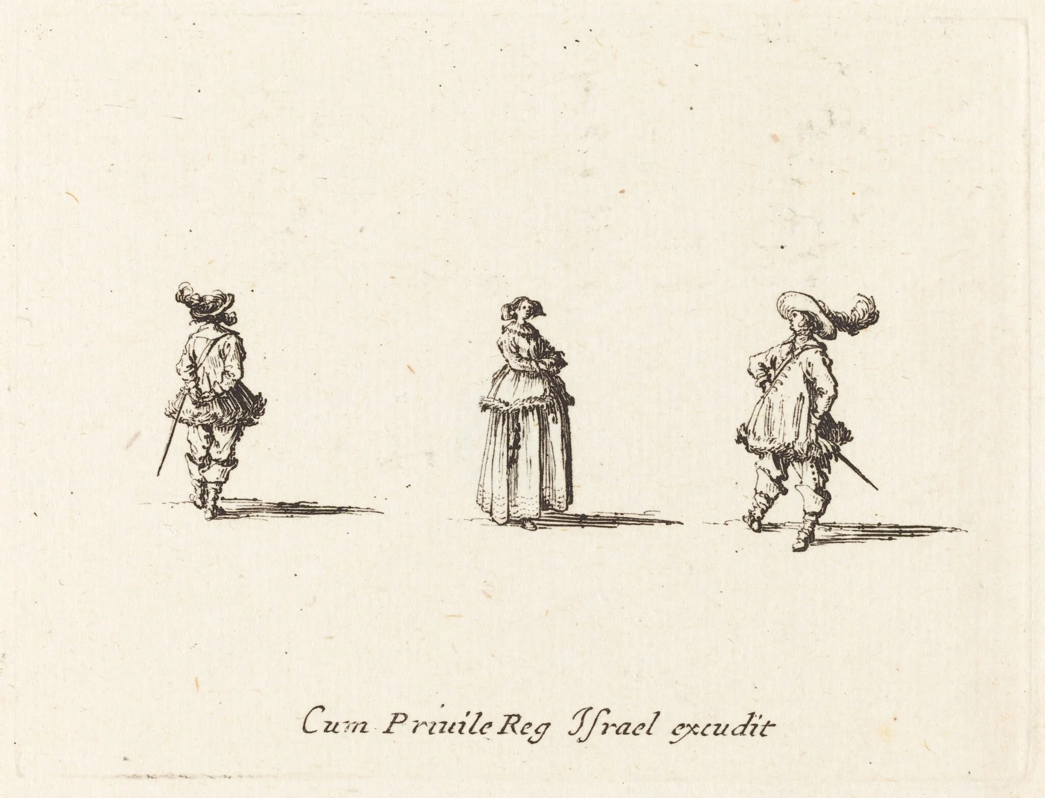 Lady with Arms Folded, and Two Gentlemen, detail