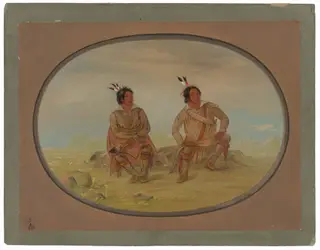 Two Choctaw Indians, by George Catlin, oil, 1865