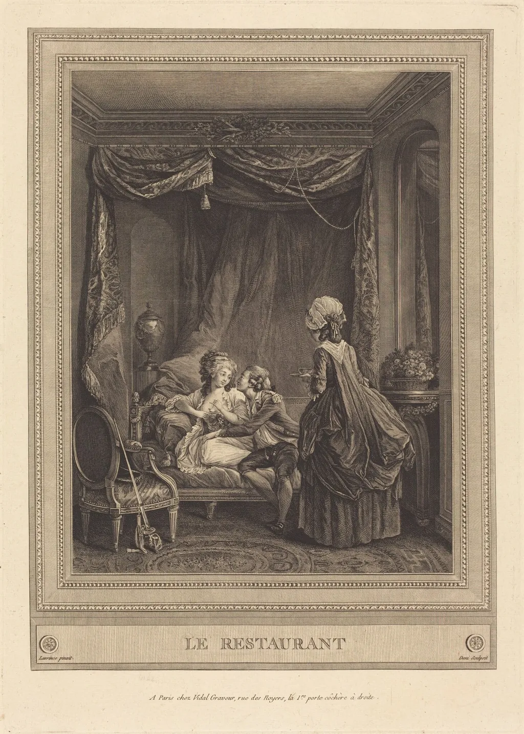 Le restaurant, by Jeanne Deny, ink, 1782