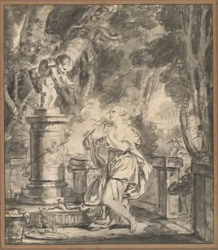 Sacrifice to Love, by Jean-Baptiste Greuze, graphite, 1766