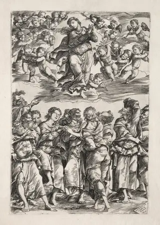 The Assumption of the Virgin, by Domenico Campagnola, 1517
