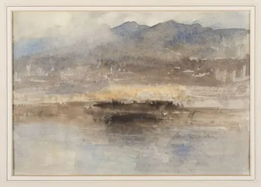 Sketch with Mountains, by William Matthew RWS Hale, watercolor, 1850
