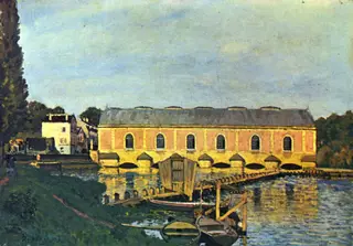 La Machine de Marly, by Alfred Sisley, oil, 1873