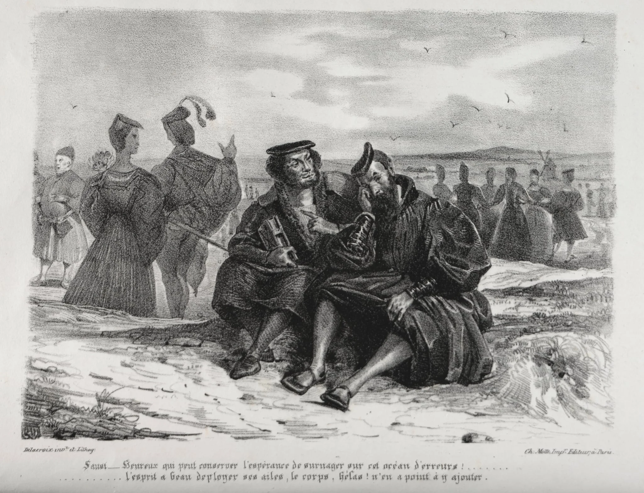 Illustrations for Faust: Faust and Wagner, detail