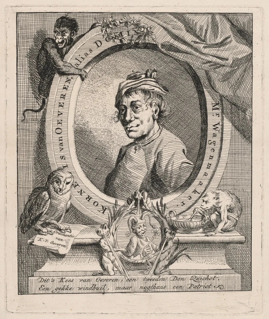 Kees van Oeveren, by Jan Stolker, ink, 1764