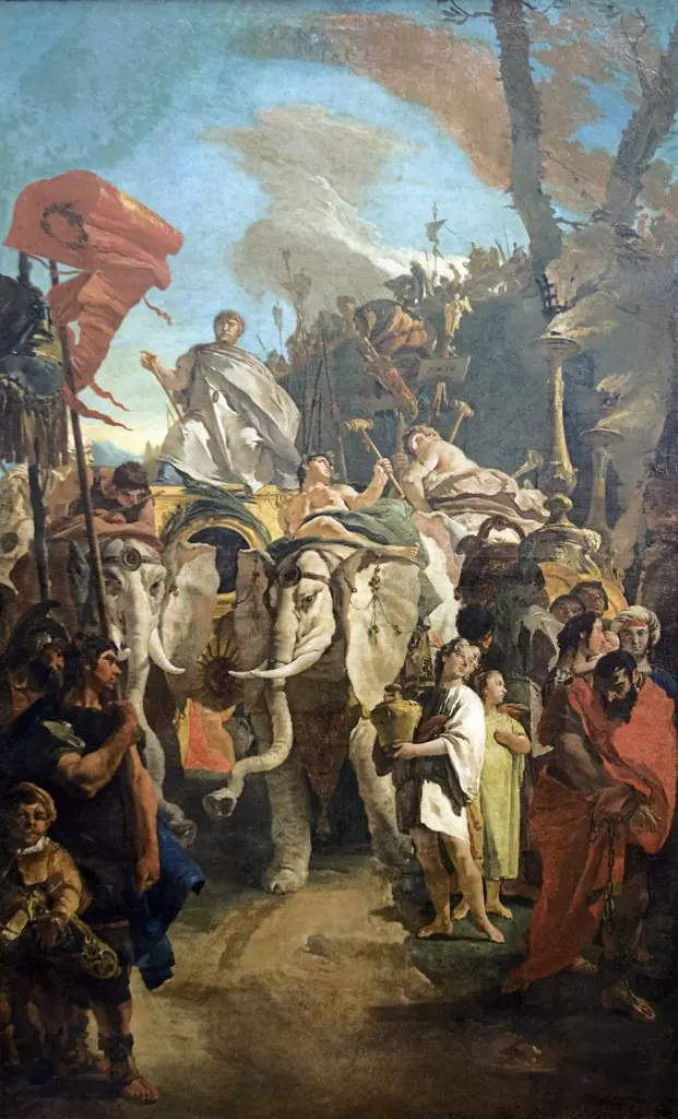 Triumph of Manius Curius Dentatus, by Giovanni Battista Tiepolo, oil, 1726