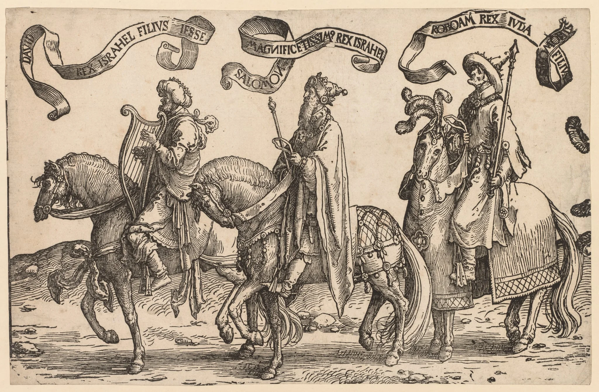 The Twelve Kings of Israel: David, Solomon, Rehoboam, detail