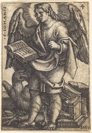Saint John, by Sebald Beham, ink, 1541