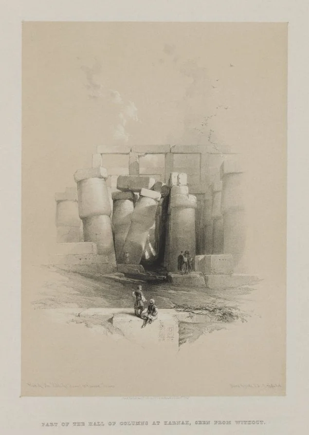Egypt and Nubia, Volume II: Part of the Hall of Columns at Karnak, Thebes, detail