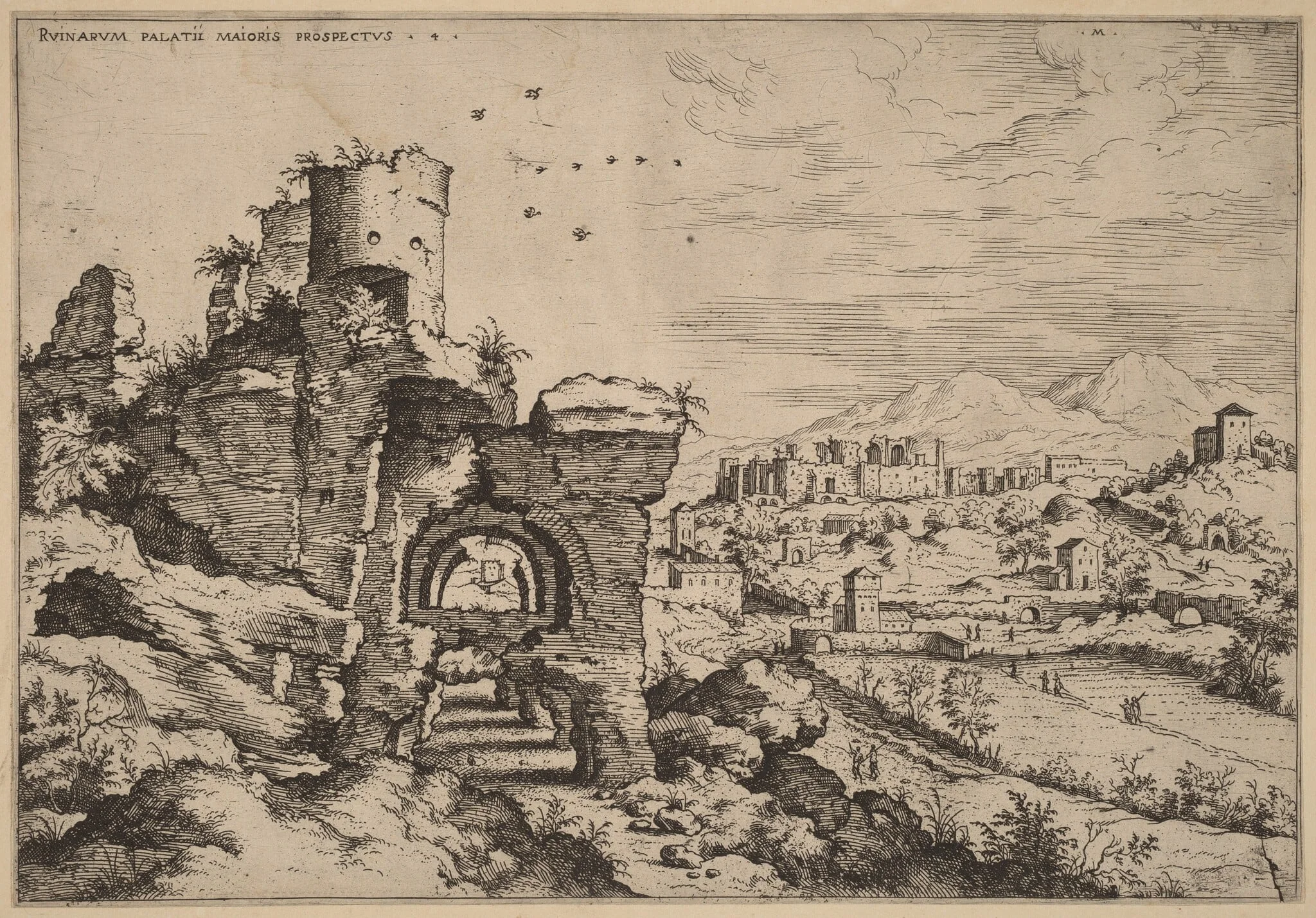 Ruins on the Palatine, Looking toward the Baths of Caracalla, detail