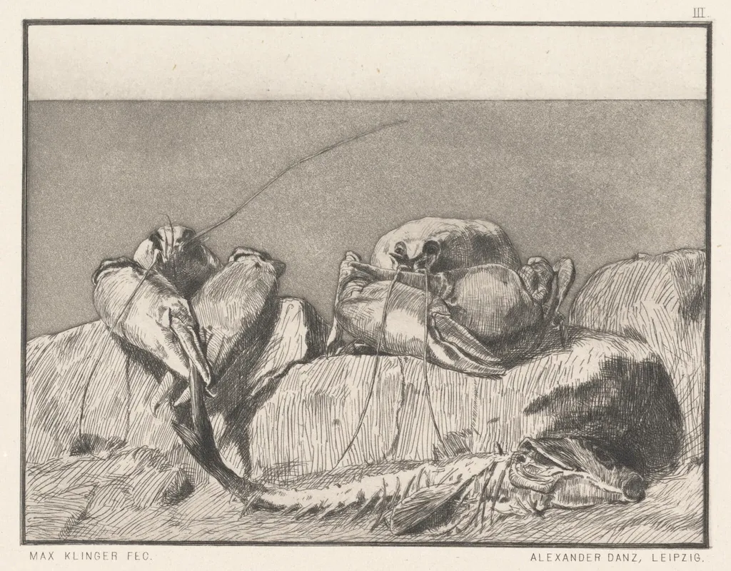 Siesta I: pl.3, by Max Klinger, ink, 1879
