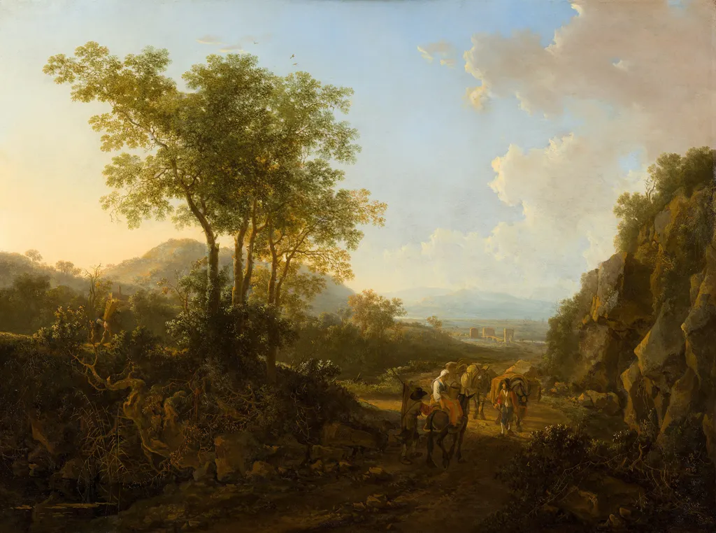 Italian landscape, by Jan Both, oil, 1645