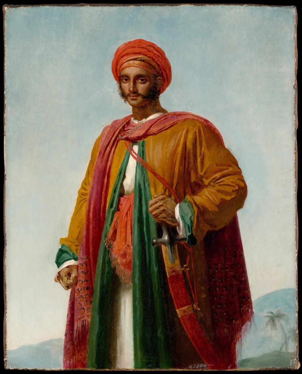 Study for "Portrait of an Indian", by Anne-Louis Girodet, oil, 1807