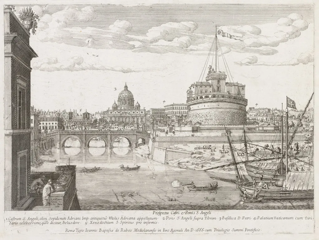 St. Angelo from "Prospectus Locurum Urbis Romae Insign[ium], by Lievin Cruyl, 1666