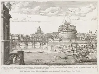 St. Angelo from "Prospectus Locurum Urbis Romae Insign[ium], by Lievin Cruyl, 1666
