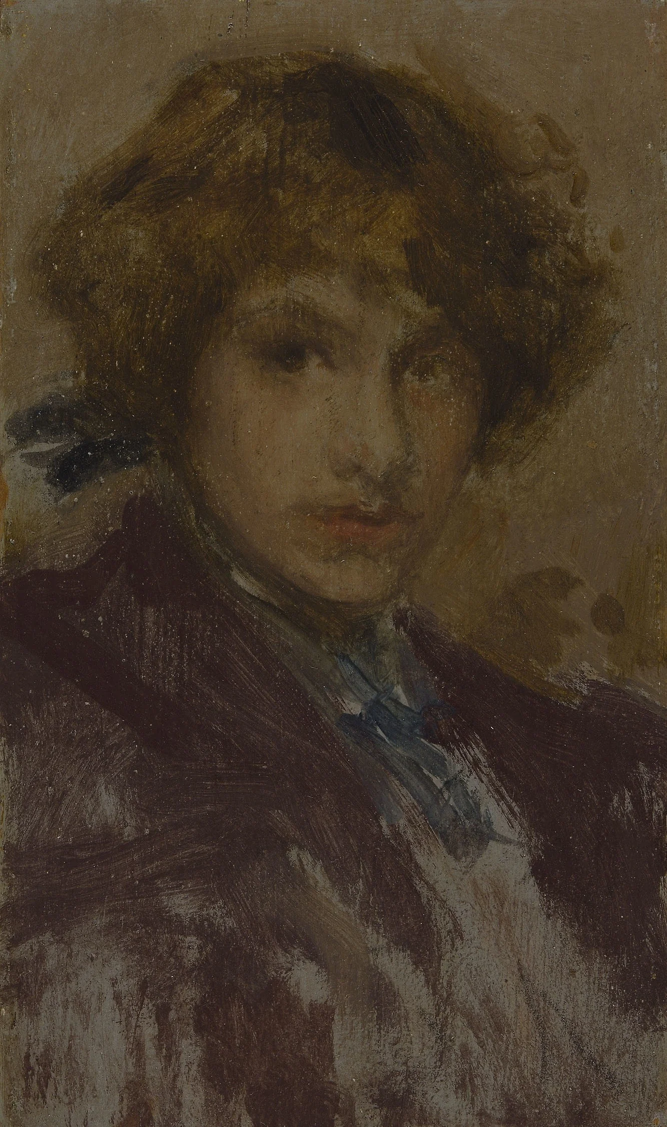 Study of a Young Girl's Head and Shoulders (Baroness de Meyer), detail