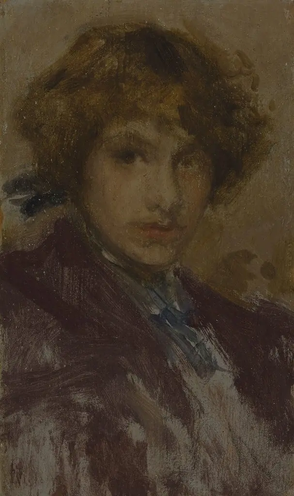 Study of a Young Girl's Head and Shoulders (Baroness de Meyer), by James McNeill Whistler, oil, 1898