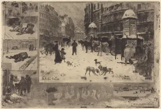 L'Hiver à Paris (Winter in Paris), by Félix-Hilaire Buhot, ink, 1879