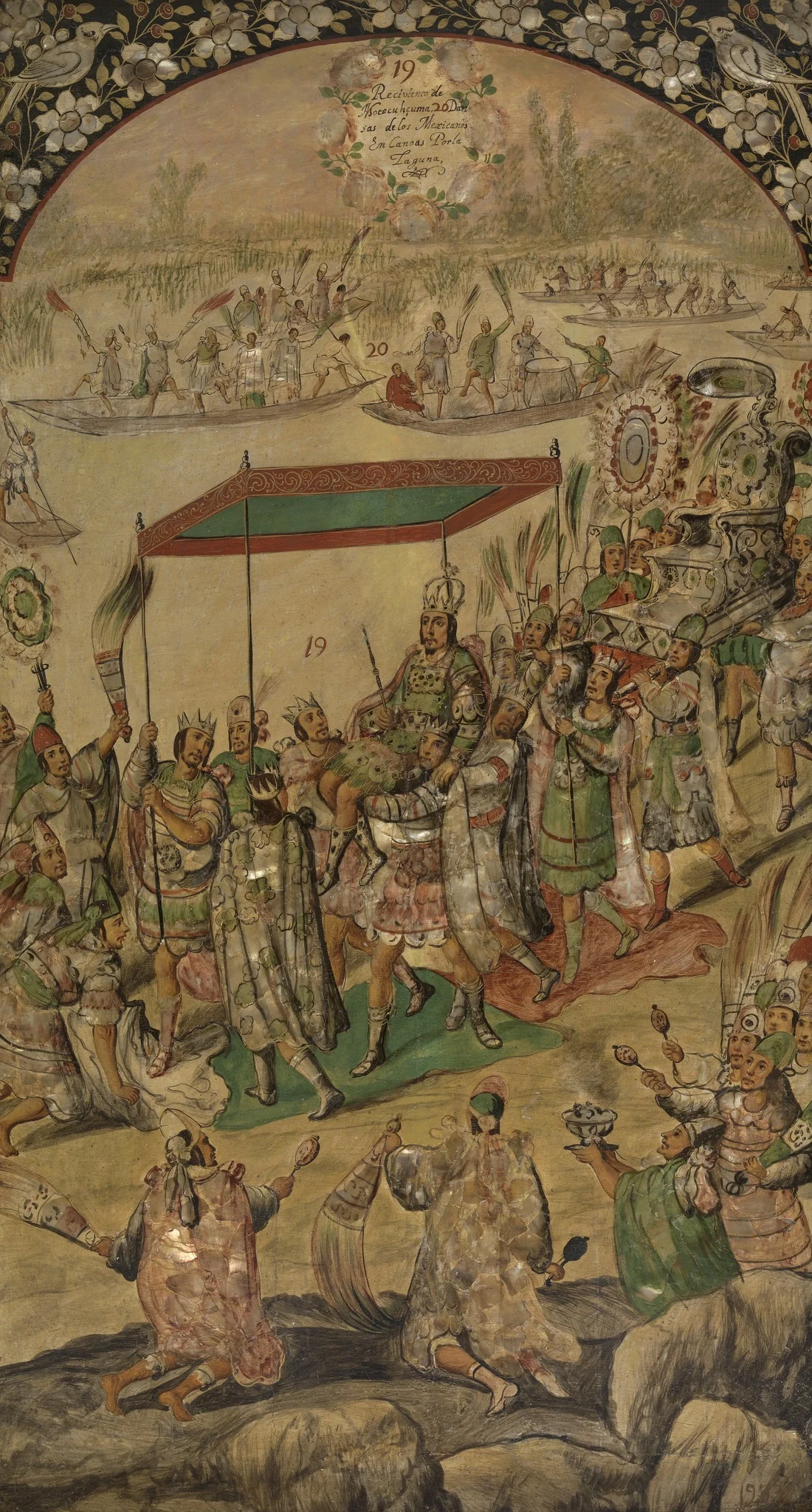 Conquest of Mexico. Reception of Moctezuma, detail