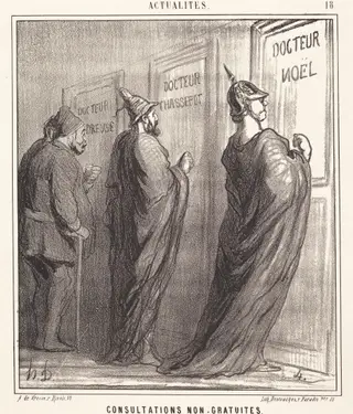 Consultations non gratuites, by Honoré Daumier, ink, 1868