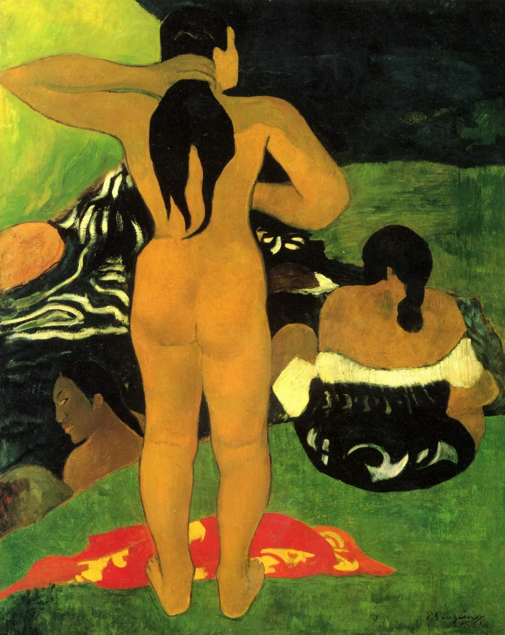 Tahitian Women Bathing, by Paul Gauguin, oil, 1896