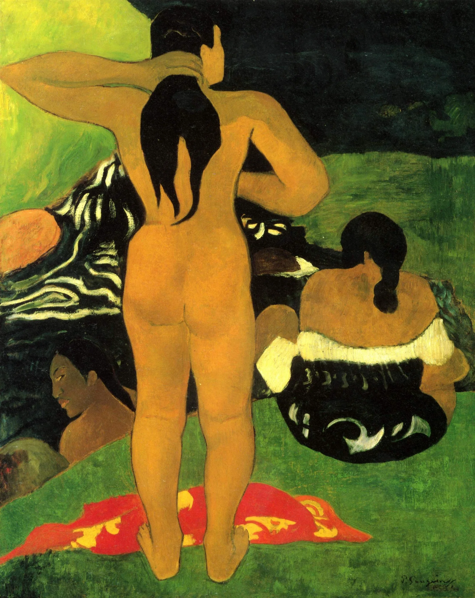 Tahitian Women Bathing, detail