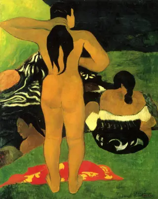 Tahitian Women Bathing, by Paul Gauguin, oil, 1896