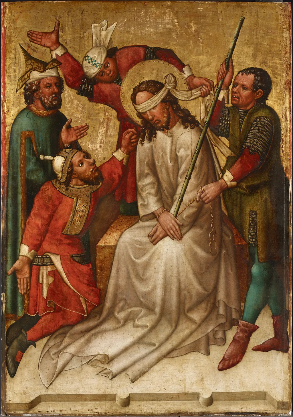 The mocking of Christ, by Meister des Andreas-Altars, oil, 1445