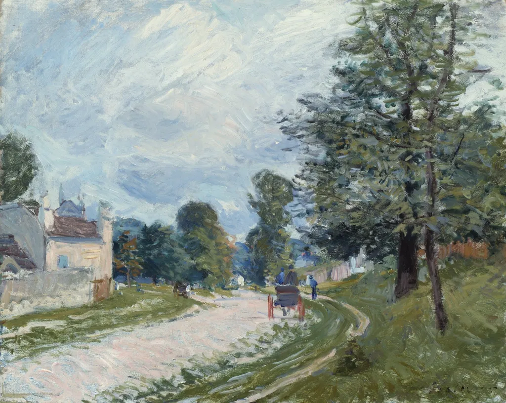 A Turn in the Road, by Alfred Sisley, oil, 1873