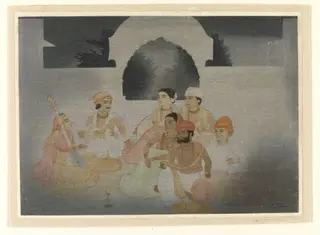 A Moonlight Music Party, by Abanindranath Tagore, 1900