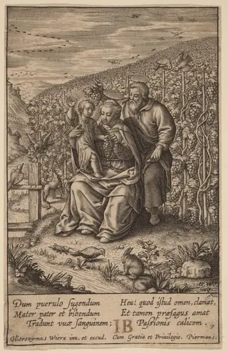 Dum pierulo fugendum ..., by Hieronymus Wierix, ink, 1586