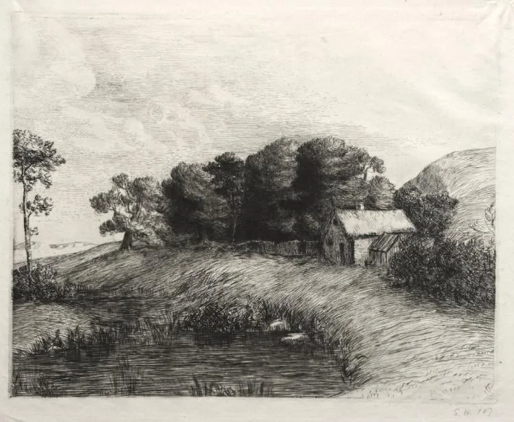 Landscape with a Pond, detail